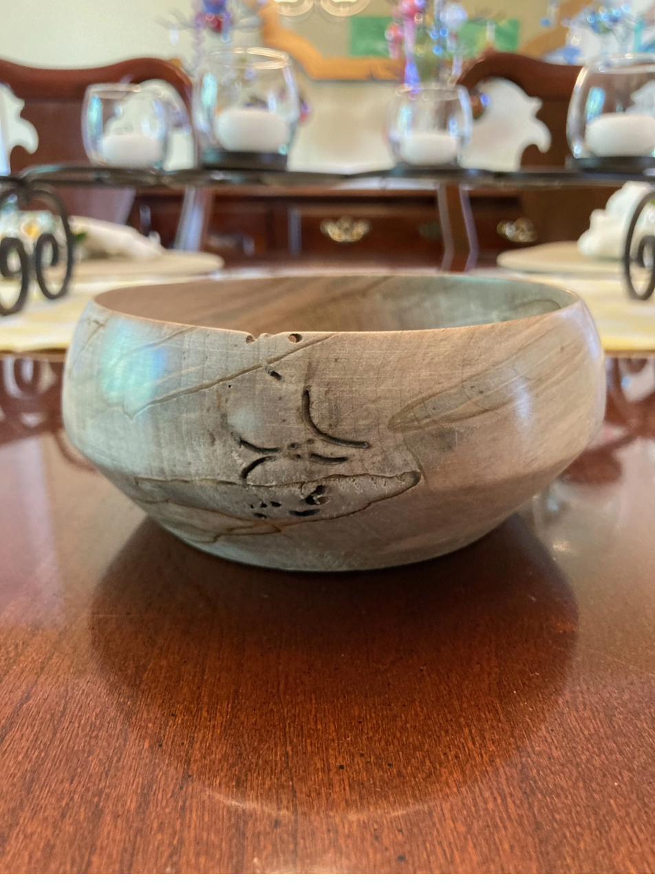 Ambrosia Maple with Wormholes bowl, in a private collection